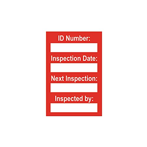 Harness Inspection Tags Pack of 20 Red Polypropylene 31mm x 47mm