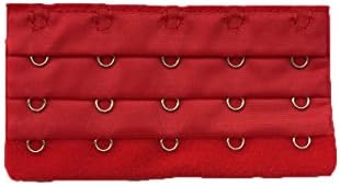 HKDK Women Bra Extender Bra Strap Extension 5 hooks 3 Rows red with Elastic Band