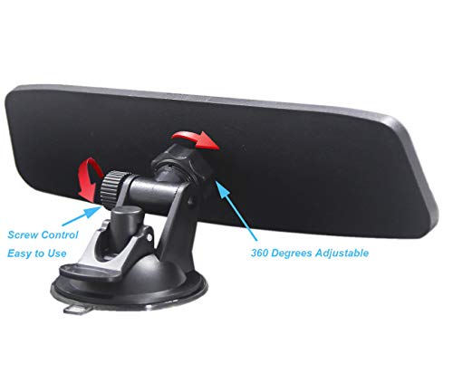KITBEST Rear View Mirror, Suction Cup Rearview Mirror Universal Car interior Mirrors, Adjustable Auto Mirror for Most Car Truck