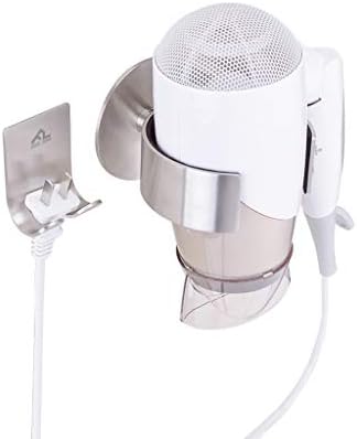 TLMYDD Hair Dryer Seat Wall-Mounted Hair Dryer Without Drilling Hair Dryer Storage Rack Straightening Machine Bracket 304 Stainless Steel Silver Hair Dryer Bracket (Color : A)