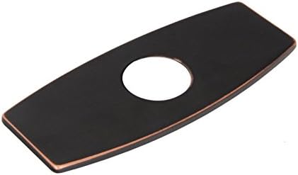 Yannlii 6" Oil Rubbed Bronze-Black Rectangle Faucet Plate Escutcheon,Suitable for 4 Inch Sink, 3-to-1 Hole Cover Deck