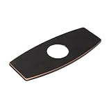 Wovier Oil Rubbed Bronze 3-to-1 Rectangle Shaped Polished,Suitable For 4 Inch Sink(total length 6.25 inch), Hole Cover Deck Faucet Plate Escutcheon,Black