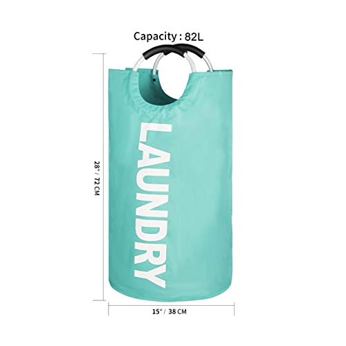 Epicord Laundry Basket Collapsible Fabric Large Clothes Hampers for Laundry Folding Storage Washing Bin with Handles for College, Camping and Home in 6 Colors (Light Blue)