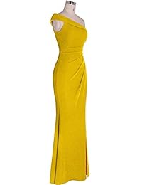 Fazadess vestido de fiesta formal de noche con un hombro dividido delgado