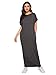 Verdusa Women's Short Sleeve Maxi Dress with Pockets Dark Grey L