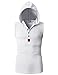H2H Mens Active Various Colors Hooded Sleeveless Tank Top WHITE US L/Asia 2XL (KMTTK015)
