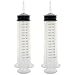 2 Pack 150ml Syringes, Sterile irrigator Large Syringe Needleless, Garden Syringe Plastic Gas Syringe Liquid Measuring Tool (2 Pack 150ml)