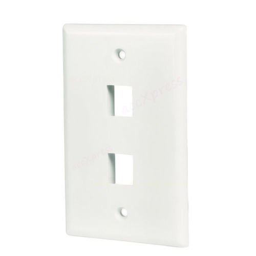 yan_RJ45 Face Plate Wall Socket Cat6 Cat5e Ethernet Single Gang 2 Port