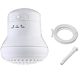 zinnor Electric Shower Head + FREE Plastic Pipe + FREE Bracket Instant Hot Water Heater Bath 5400W 110V/220V Tankless Pool Cabin