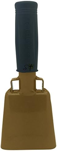 6.1 inch Gold Bell Black Handle Cowbell with Stick Grip Handle Used for Cheering at Sporting Events - Cow Bell by Stewart Trading™