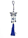 Blue Evil Eye Butterfly Tassel Car Home Hanging