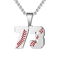 Baseball Number Necklace for Boy 00-99 Athletes