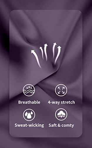 Women's Tennis Dress, Athletic Workout Sports Golf Dresses with Built-in Bra & Shorts Exercise Dresses for Women Purple