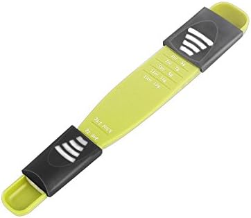 Plastic Kitchen Double Sided Coffee Milk Tea Measuring Spoon Adjustable Teaspoon Green Grey