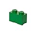 LEGO Storage Brick 2 - studs Green, Stackable Storage Box, 2.6L – LEGO Product, Plastic Storage Box with Lid, Desk Storage, Room Storage, Toy Box