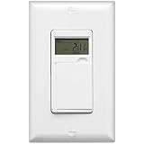 ENERLITES Programmable Digital Timer Switch for Lights, Fans, Motors, 7-Day 18 ON/Off Timer Settings, Single Pole, Neutral Wire Required, UL Listed, HET01-C, White