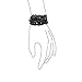 Bling Jewelry Black Onyx Chip Stone Wide Chunky Cluster Multi Strand Stretch Statement Bracelet For Women