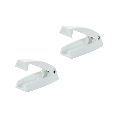 2 WHITE RV CAMPER MOTORHOME ROUNDED BAGGAGE DOOR CATCH COMPARTMENT CLIPS LATCH LATCHES 16343-23