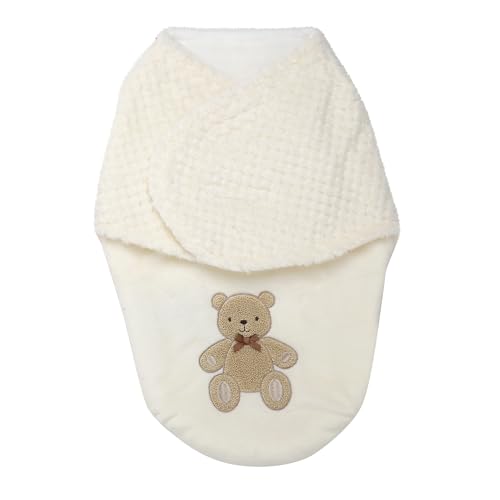 Swaddle Blanket with Bear Embroidery