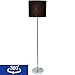 Simple Designs LF2004-BLK Brushed Nickel Stick Drum Shade Floor Lamp, Black