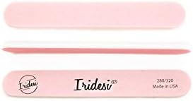 Iridesi Mini Nail Files Pink 3.5 Inches Long By 1/2 Inch Wide Emery Boards 280/320 Grit 12 Fingernail Filers Per Pack