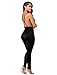Sedrinuo Women's Top Cross Backless Jumpsuit Black