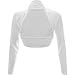Fashion Wardrobe Womens Long Sleeve Boleros Shrugs Tops Ladies Casual Crop Cardigan Bolero Top (USA 10-12 / UK 12-14 (M/L), White)