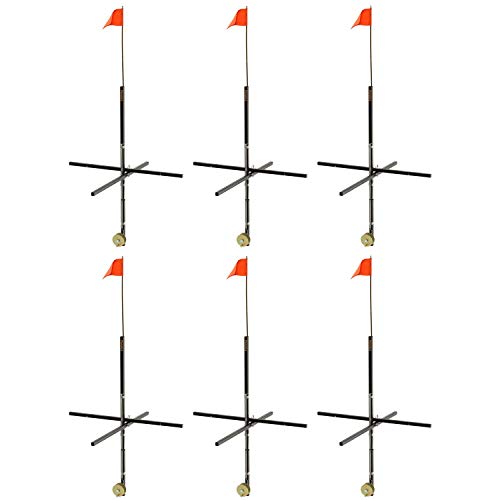 Frabill 1720 Deep Snow Ice Fishing Wood Stick Tip Up Trap with 32 Inch Flag (6 Pack) - Thumbnail 2