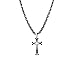 Stainless Steel Cross Pendant Necklace Mens Boys Chain 5mm Byzantine Chain 24
