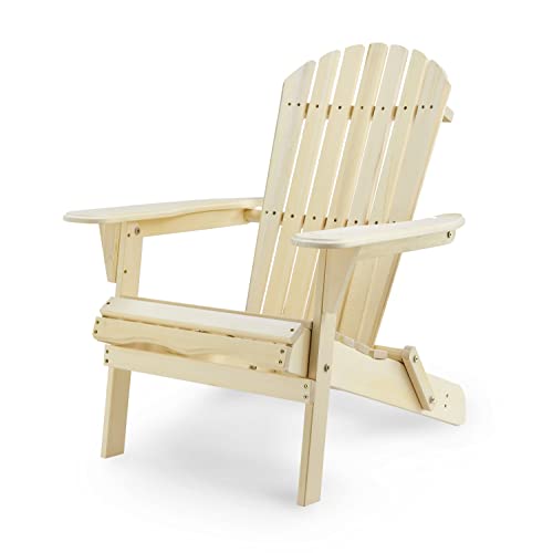 Wood Folding Adirondack Chair, Canadian Cedar Outdoor Patio Lounger