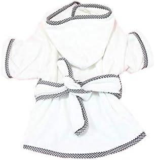 Dog Bathrobe, Microfiber Fast Drying Absorbent Hooded Bath Towel for Medium Large Dogs White XL, XL:40-50LB - Image 3
