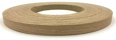 White Oak 3/4" X 250' Wood Veneer Edgebanding Preglued Roll - Flexible Wood Tape, Easy Application Iron On with Hot Melt Adhesive. Smooth Sanded Finish. Made in USA