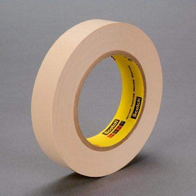 3M Scotch 250 Flatback Masking Tape, 200 Degree F Performance Temperature, 58 lbs/in Tensile Strength, 60 yds Length x 1" Width, Tan