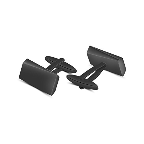 Merit Ocean Black Classic Cufflinks for Men Stainless Steel Wedding Business Gifts - Thumbnail 3