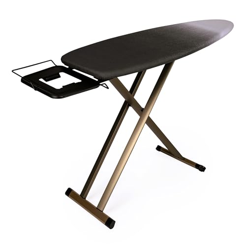 GoldVIP XXL Professional Ironing Board 130 x 47 cm – For Boiler Iron, Lightweight Anodised Aluminium and Stable Structure – Height Adjustable – Made in Europe