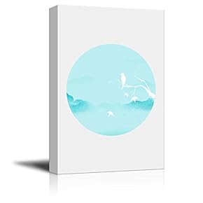 Canvas Wall Art Circular Pattern Landscape Canvas Prints Home Artwork Decoration for Living Room,Bedroom - 16x24 inches