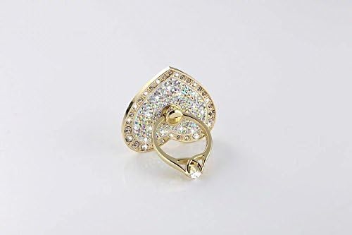 Universal Phone Ring Stand Holder UCLL Romantic Heart Crystal Finger Grip 360 Degree Rotating Ring Grip Cell Phone and Tablets Anti Drop Ring for iPhone iPad Samsung LG HUAWEI SONY (Gold-colorful)