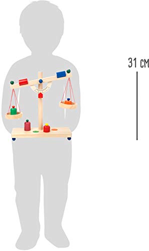 small foot 4592 Balkenwaage / Kinderwaage aus Holz, Zubehör für Kaufmannsladen, inkl. Gewichten, ab 3 Jahren – Bild 6