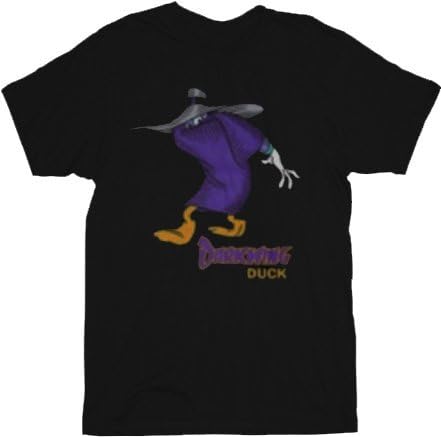 Darkwing Duck Peeking Black Adult T-shirt Tee (Adult X-Large)