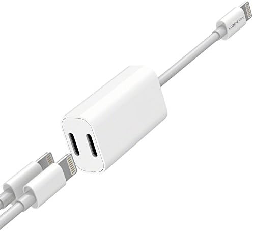 Lightning Cable Splitter,iphone Dual Charger And Headphone jack,iphone Charger Splitter,[2018UPGRADED],KXFTOP,iPhone7/8/X Adapter Splitter,Dual Lightning,iphone Dongle Splitter