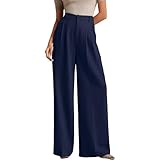 lillusory wide leg dress pants women's high waisted dressy trousers A Line Two Pieces White Long Prom Dresses with High Slit, White Formal –  Shiny Party main image 1