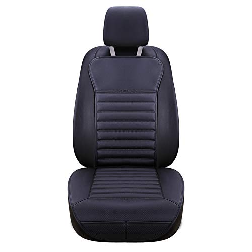 HONCENMAX Front Seat Cover Cushion - Breathable Non-Slip Backrest Pad - Auto Interior Supplies Seat Protector - Universal Fit for Most Car, Truck, SUV, or Van - Black