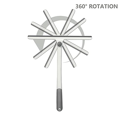 Neilgo 2 Pack Shower Squeegee for Glass Doors Silicone Window Squeegee Bathroom Squeegee All-Purpose Squeegee with Silicone Blade Non-Slip Handle (2 Pack White+White)