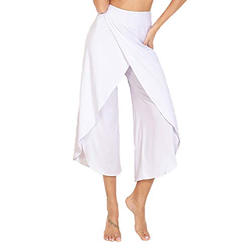 YOFITWomen's Elegant Palazzo Wide Leg Yoga Pants Loose Flared High Waist Pants