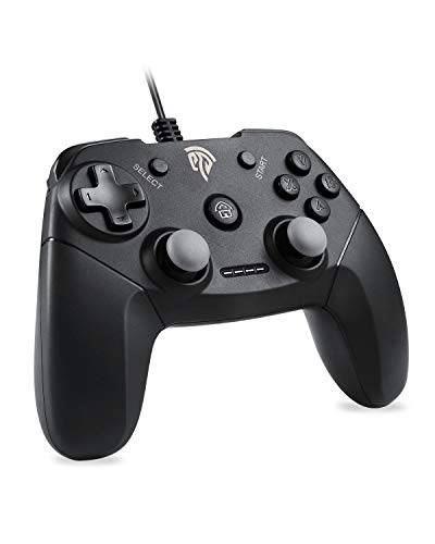 PC PC3 Wired Game Controller, EasySMX Joystick with Dual-Vibration Feedback for PC/PS3/TV Box/Android Phones (Black)