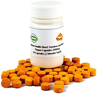 Oxford Health Direct Turmeric and Black Pepper Capsules 2500mg of DC Grade Curcumin | 60 Capsules | 2 Months Supply | Food Supplement (2 Months)