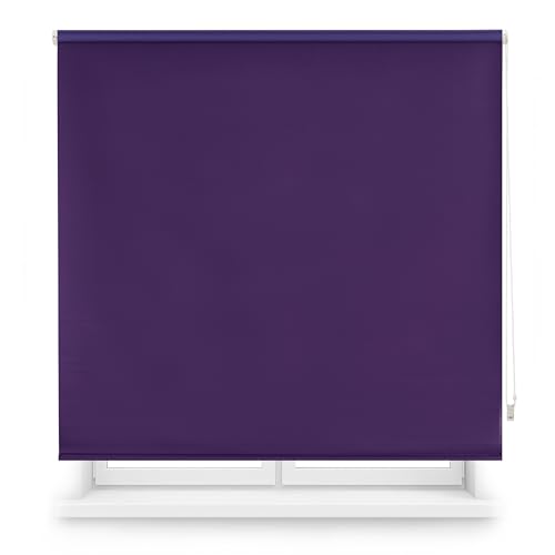 Blindecor Premium Verdunkelungsrollo, nach Maß, Violett, 145 x 165 cm (B x H), Stoffgröße 142 x 160 cm, Blickdicht, mit 38 mm Rohr, robuster und eleganter
