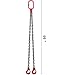 Mophorn Chain Sling, 5/16 Inch x 5 Ft Double Leg Lifting Chains with Grab Hooks, 3 Ton Capacity Lifting Slings, G80 Alloy Steel Double Leg Slings