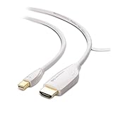 Cable Matters 4K Mini DisplayPort to HDMI 4K Cable (Mini DP to HDMI Cable) in White 6 Feet - Thunderbolt | Thunderbolt 2 Port Compatible