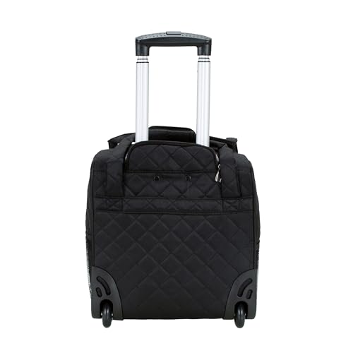 ROCKLAND MELROSE UPRIGHT WHEELED UNDERSEATER CARRY-ON LUGGAGE, BLACK, 15-INCH